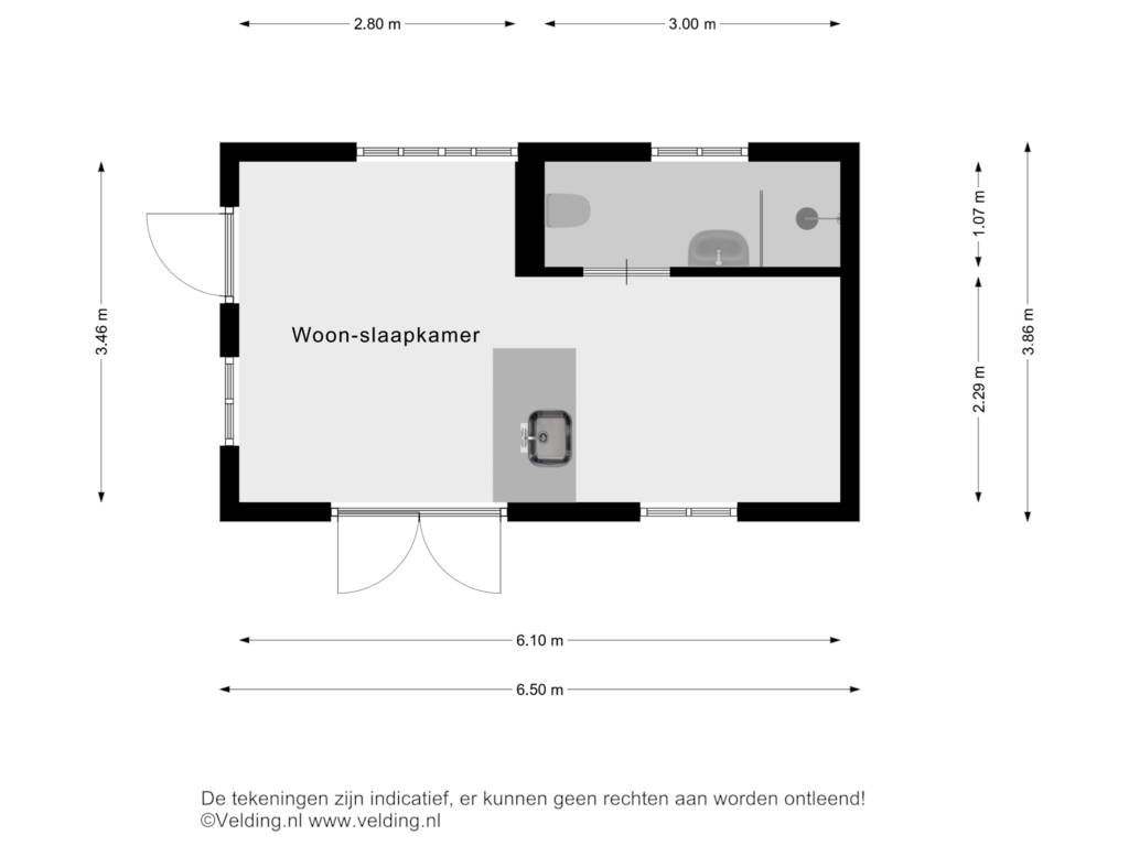 Bekijk plattegrond van Voorm Kookhuisje van Hellendoornseweg 36