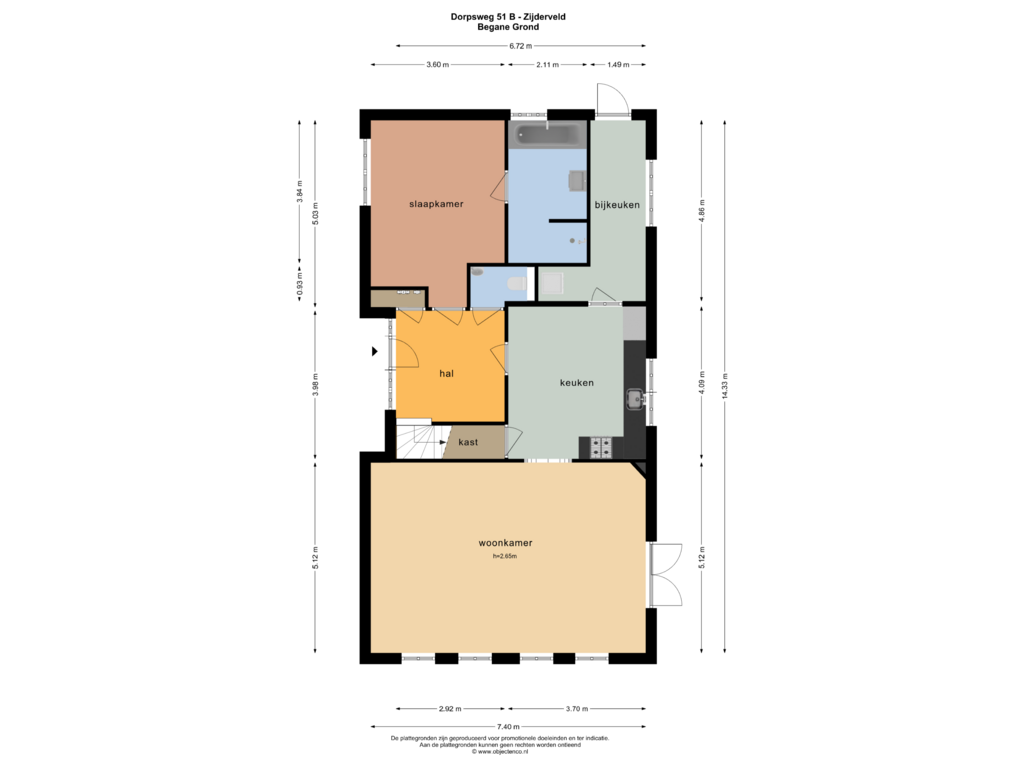 View floorplan of Begane Grond of Dorpsweg 51-B