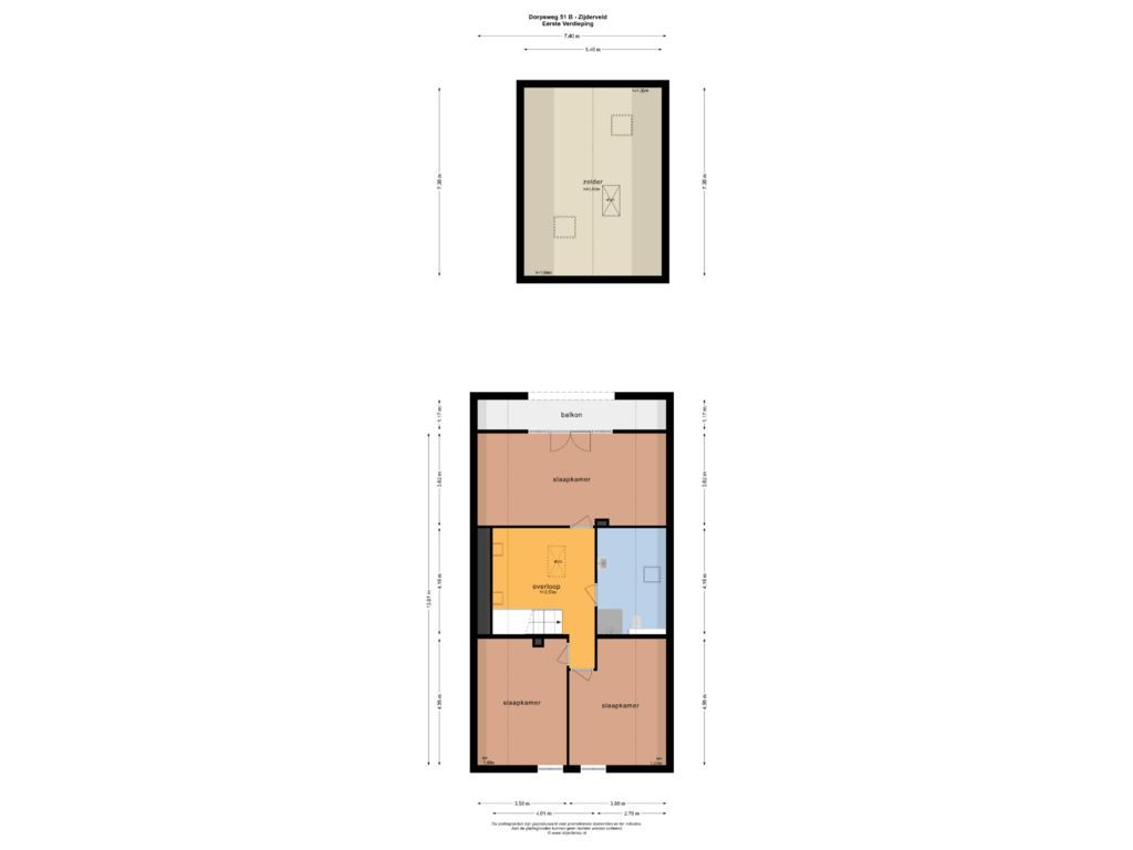 View floorplan of Eerste Verdieping of Dorpsweg 51-B