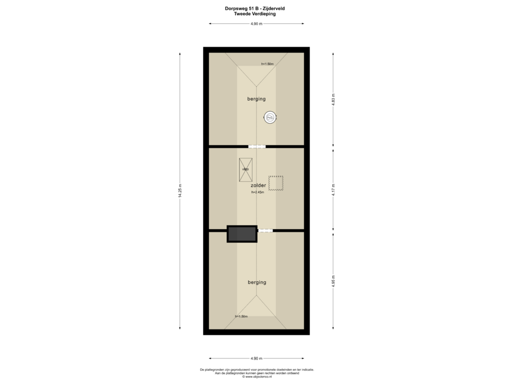 View floorplan of Tweede Verdieping of Dorpsweg 51-B