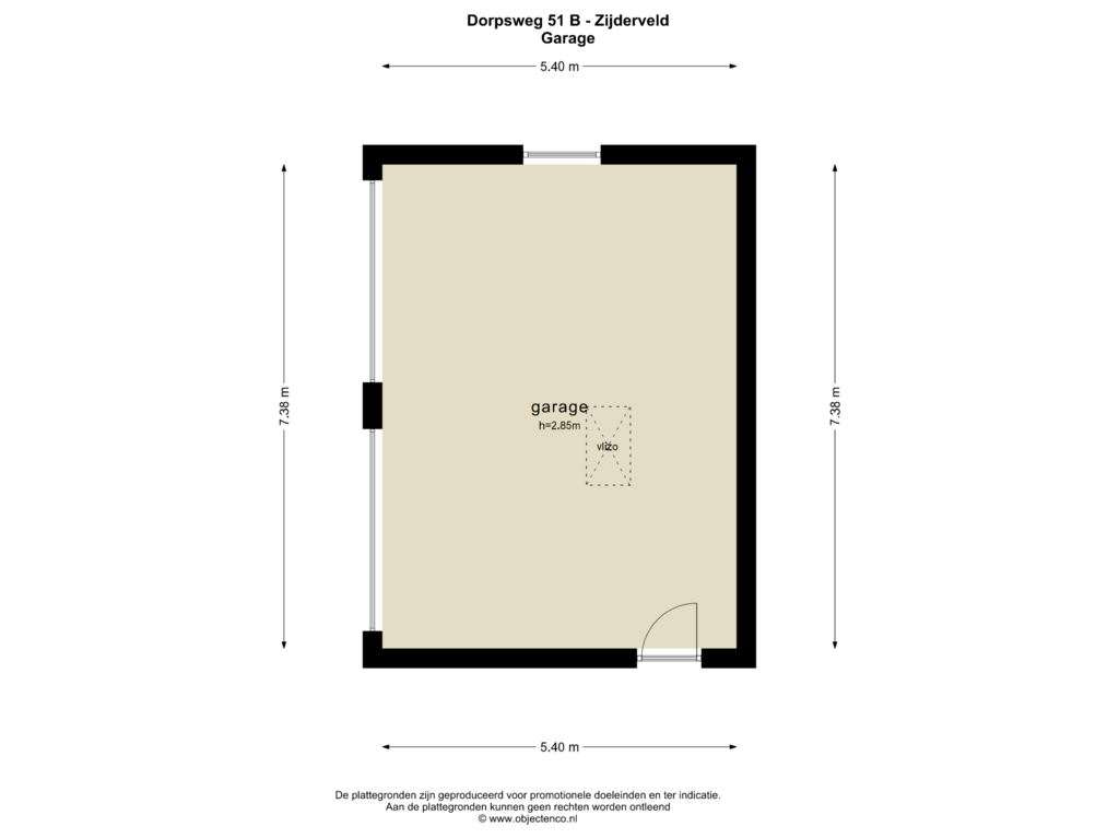 View floorplan of Garage of Dorpsweg 51-B