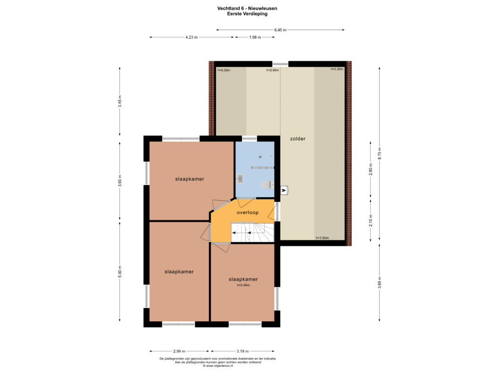 View floorplan of EERSTE VERDIEPING of Vechtland 6