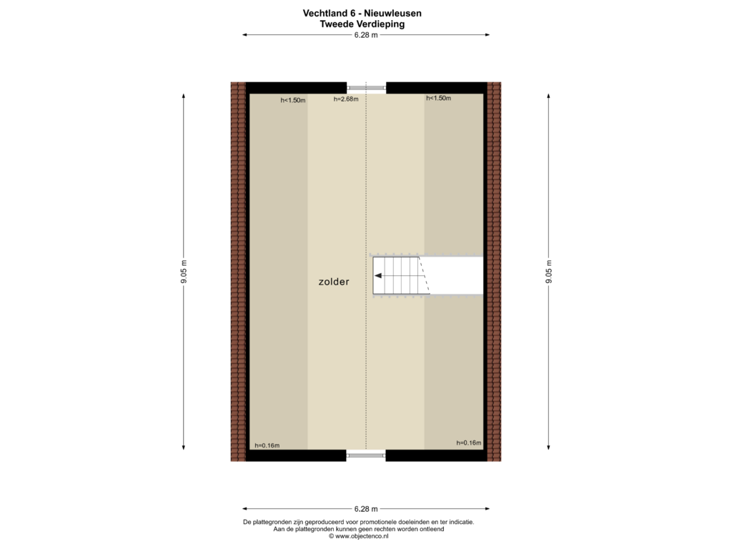 View floorplan of TWEEDE VERDIEPING of Vechtland 6