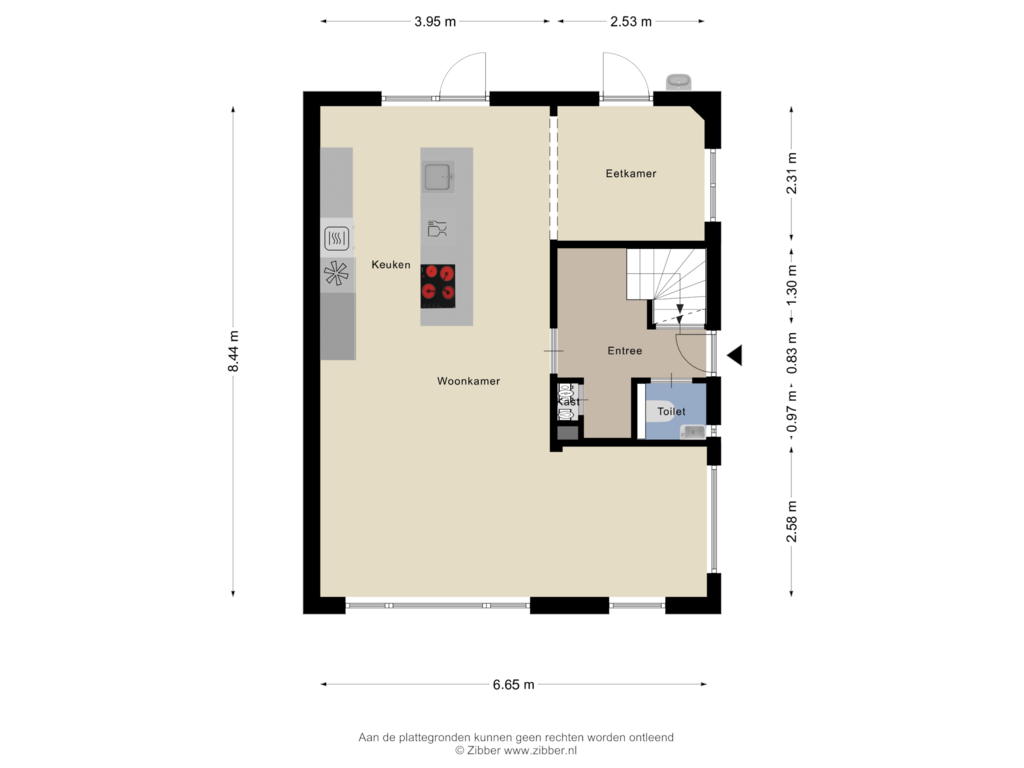 View floorplan of Begane grond of Middelwijkstraat 43