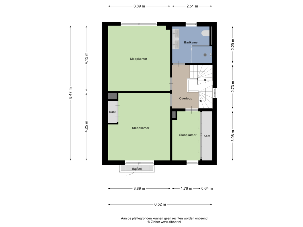 View floorplan of Eerste verdieping of Middelwijkstraat 43