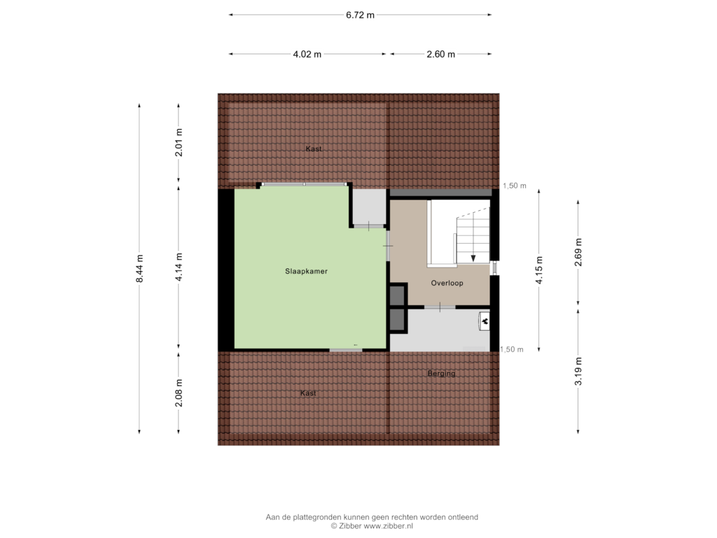 View floorplan of Tweede verdieping of Middelwijkstraat 43