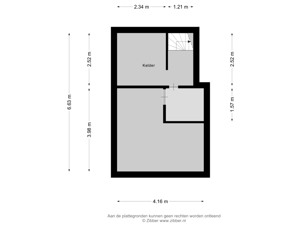 View floorplan of Kelder of Middelwijkstraat 43