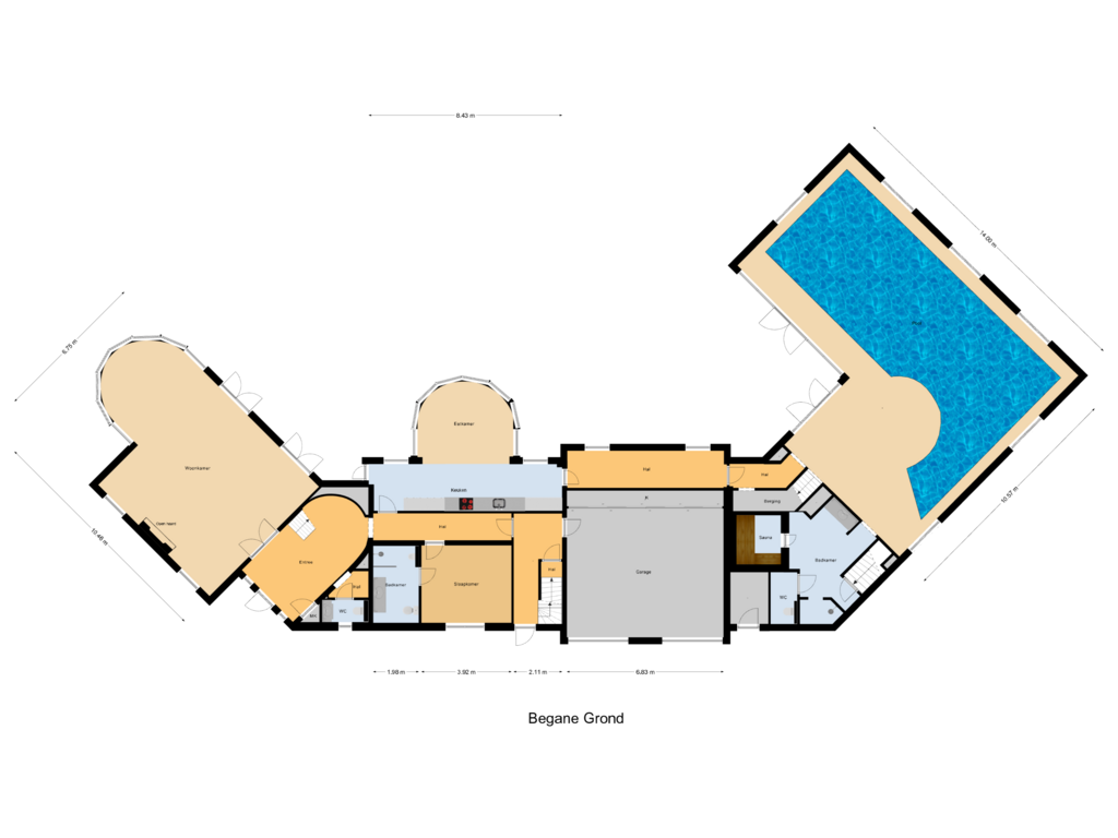 View floorplan of Begane Grond of Strandweg 38