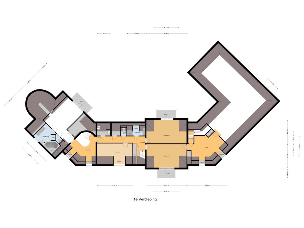 View floorplan of 1e Verdieping of Strandweg 38