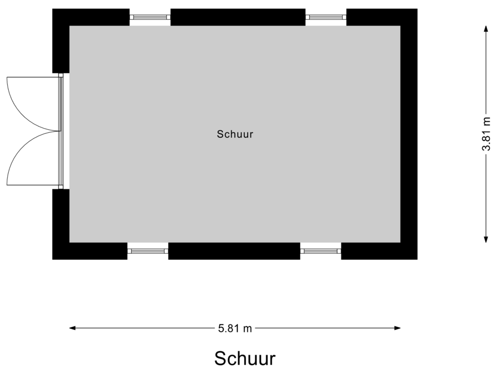 View floorplan of Schuur of Strandweg 38