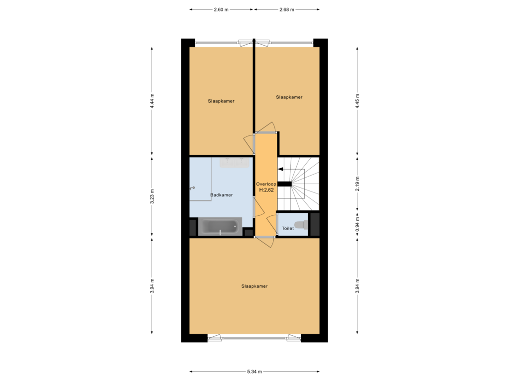 View floorplan of 1e verdieping of Windhaak 15