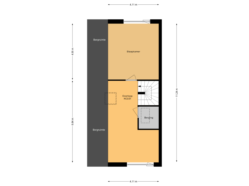 View floorplan of 2e verdieping of Windhaak 15