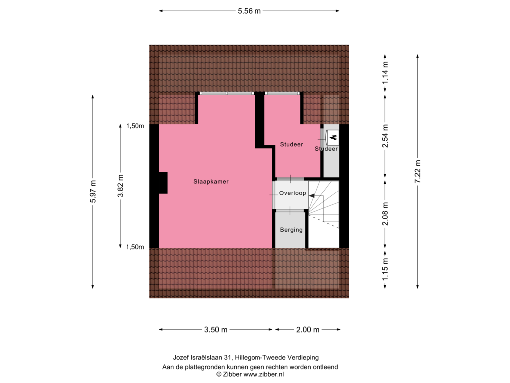 View floorplan of Tweede verdieping of Jozef Israëlslaan 31