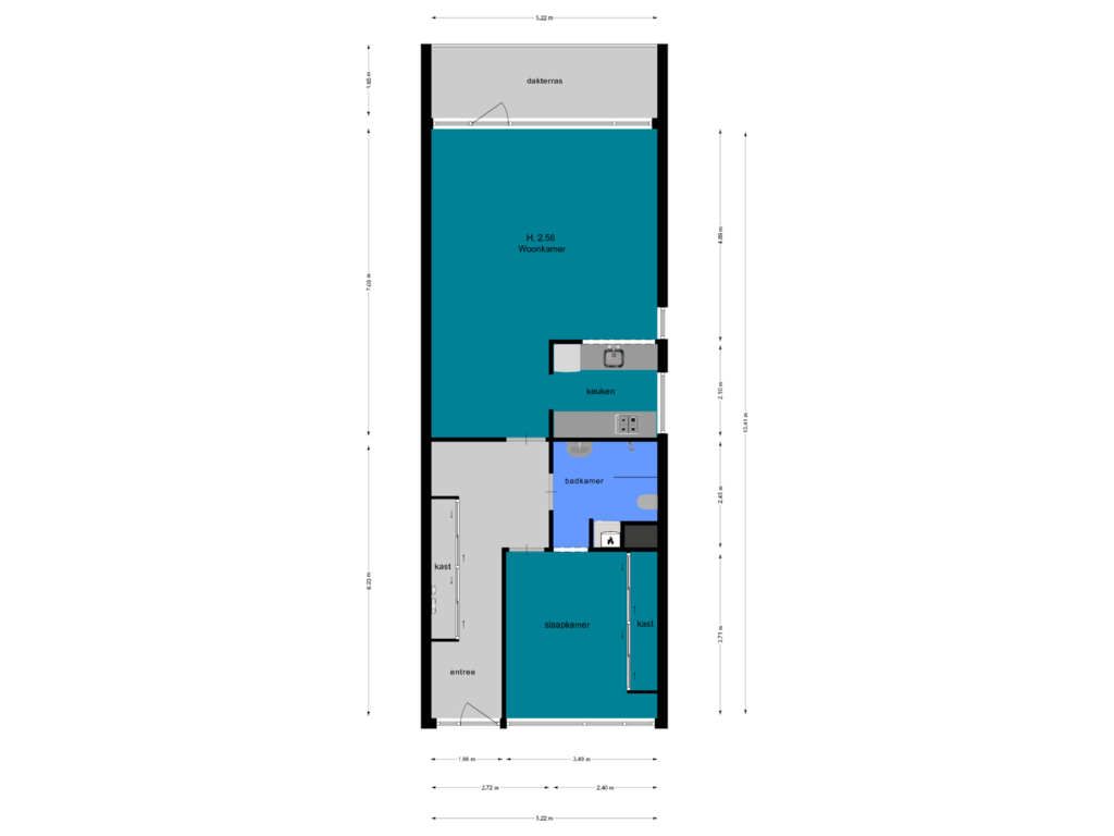 Bekijk plattegrond van Etage van Wetering 14