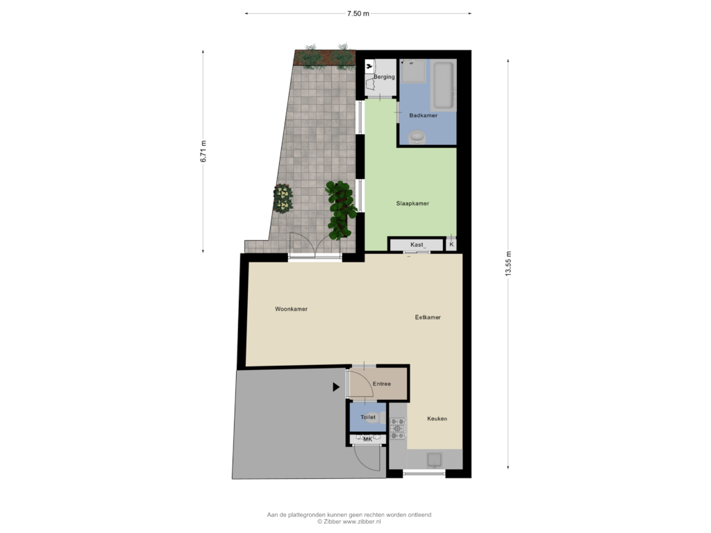 Bekijk plattegrond van Appartement_Tuin van Popelingstraat 1-C