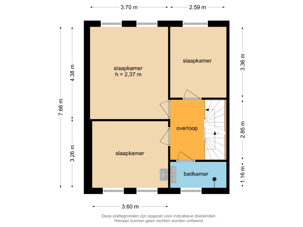 View floorplan of 1e Verdieping of Robbenstraat 10