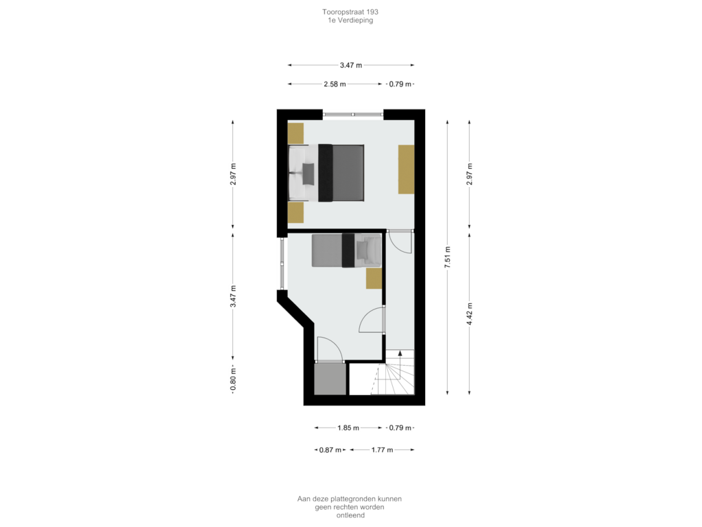 View floorplan of 1e Verdieping of Tooropstraat 193