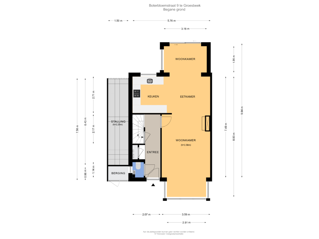 Bekijk plattegrond van Begane grond van Boterbloemstraat 9