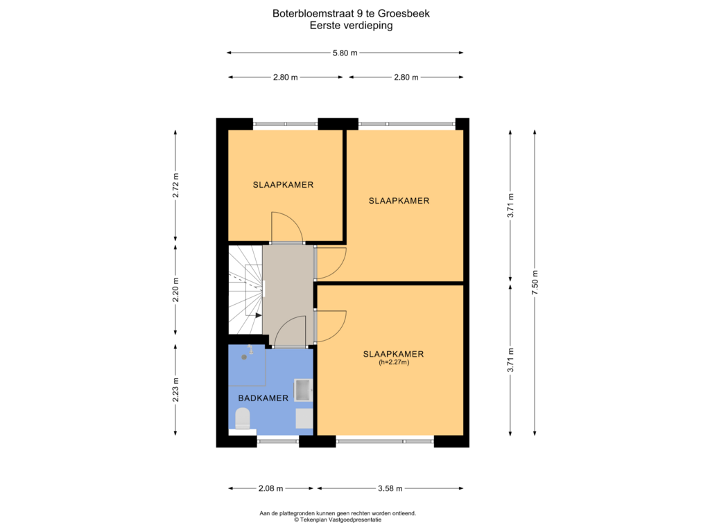 Bekijk plattegrond van Eerste verdieping van Boterbloemstraat 9