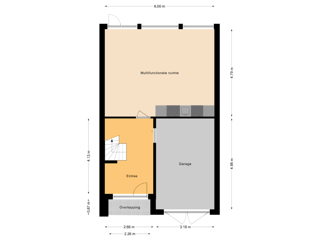 Bekijk plattegrond van Begane grond van De Hoghe Weijdt 45