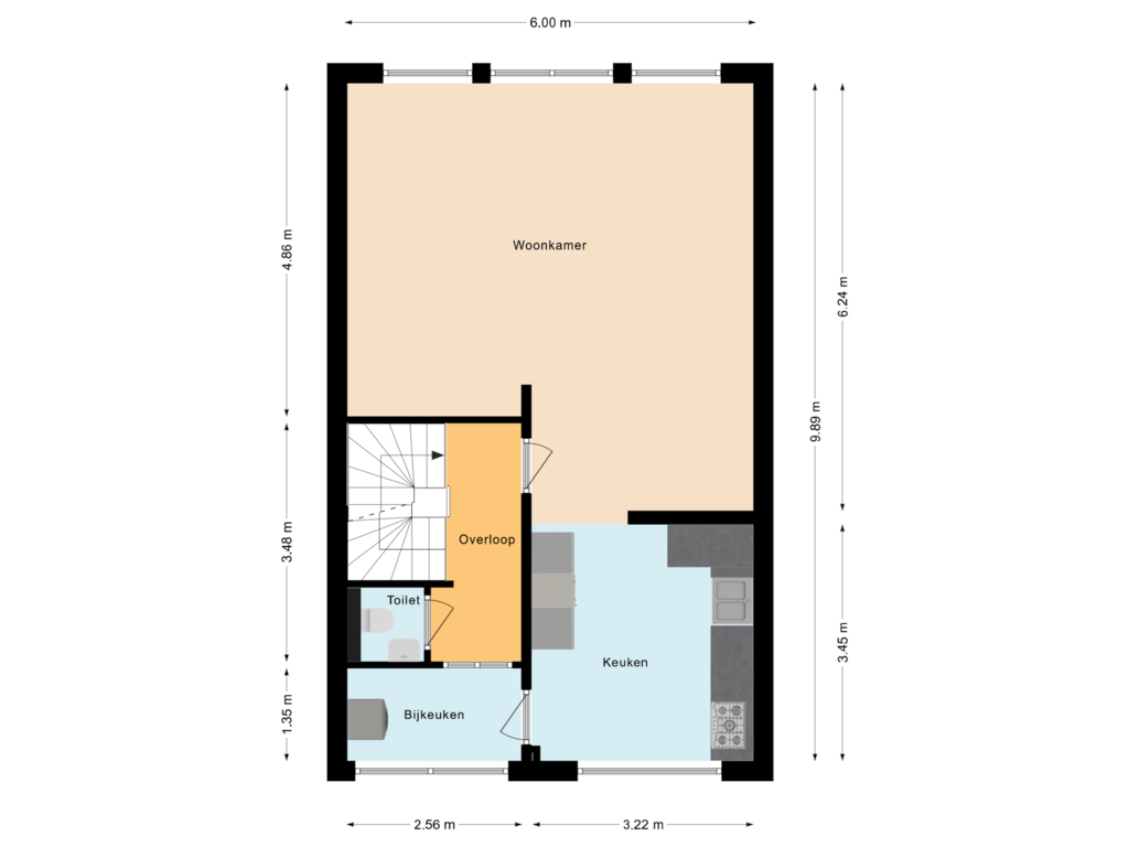 Bekijk plattegrond van Eerste verdieping van De Hoghe Weijdt 45