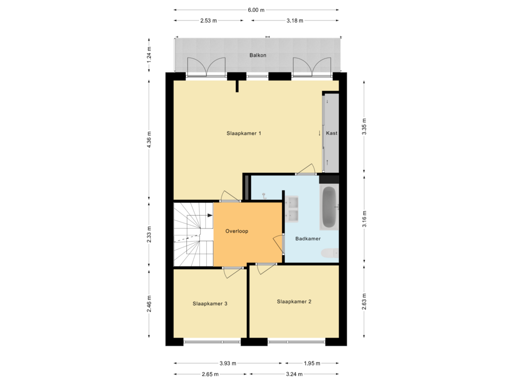 Bekijk plattegrond van Tweede verdieping van De Hoghe Weijdt 45