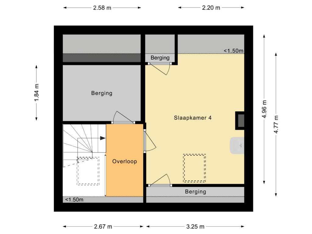 Bekijk plattegrond van Derde verdieping van De Hoghe Weijdt 45