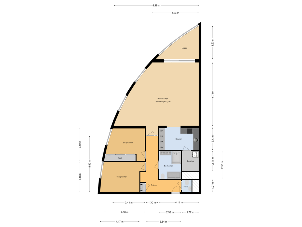 View floorplan of Plattegrond of Peter van Anrooylaan 163