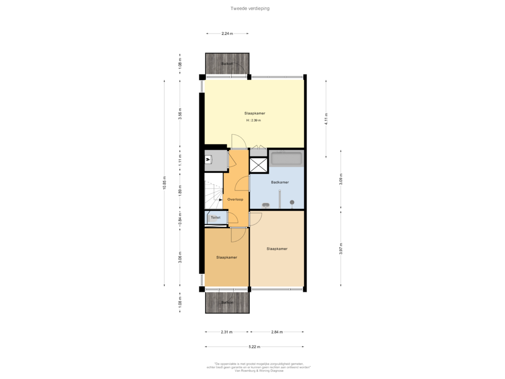 Bekijk plattegrond van Tweede verdieping van Roosmarijnhof 13