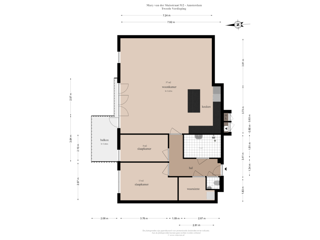 Bekijk plattegrond van Tweede Verdieping van Mary van der Sluisstraat 512