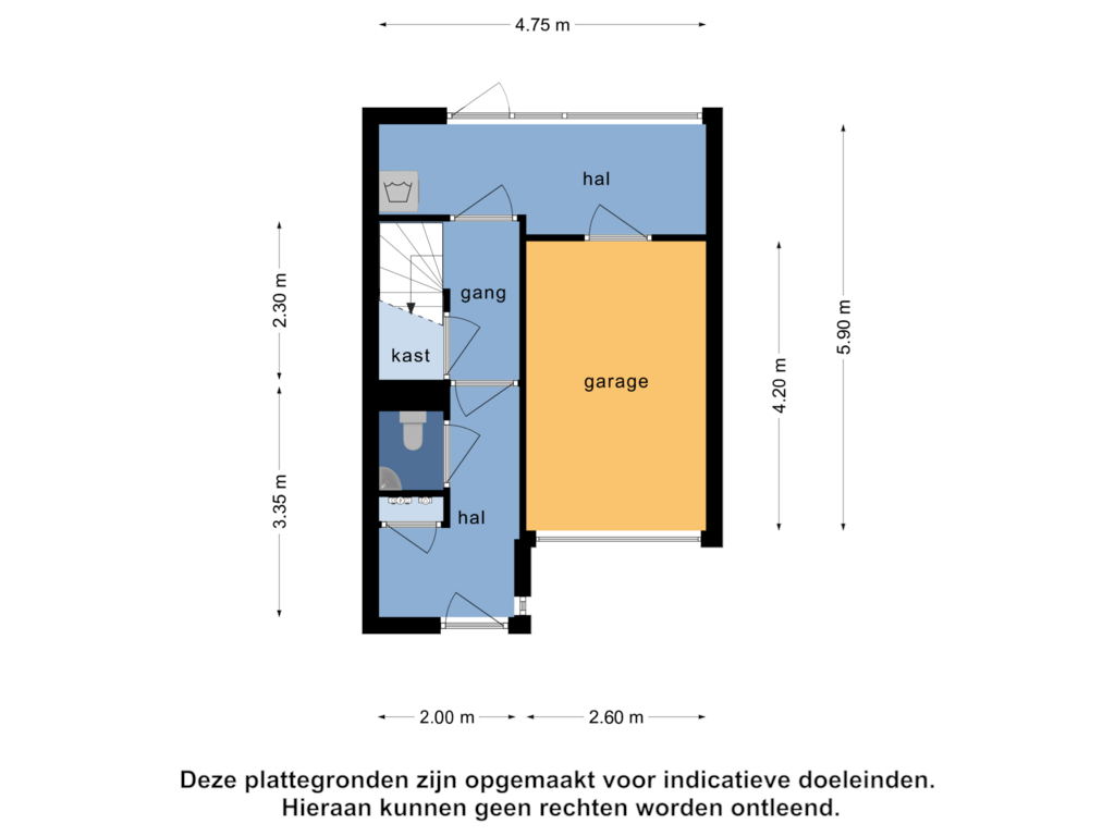 View floorplan of begane grond of Paradijsselpark 124