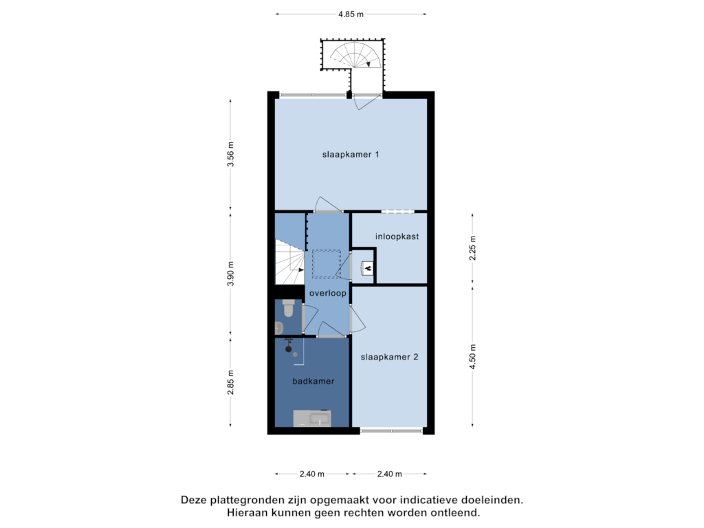 View floorplan of 3e verdieping of Paradijsselpark 124