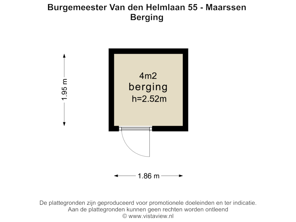 Bekijk plattegrond van BERGING van Burgemeester Van den Helmlaan 55