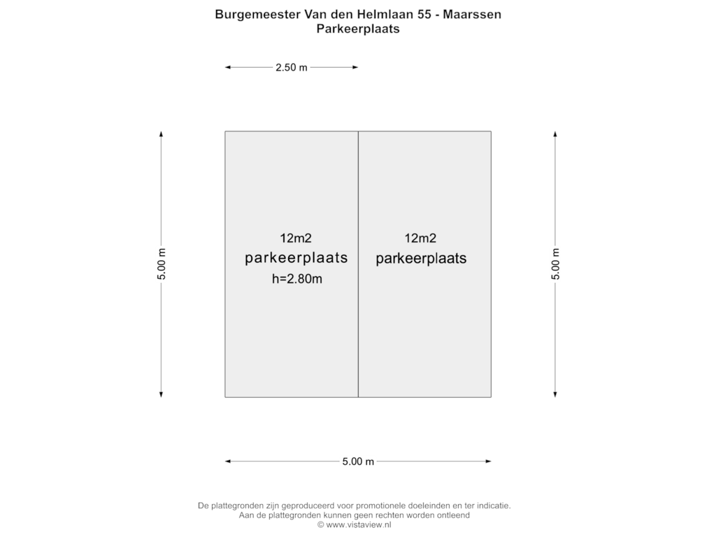 Bekijk plattegrond van PARKEERPLAATS van Burgemeester Van den Helmlaan 55