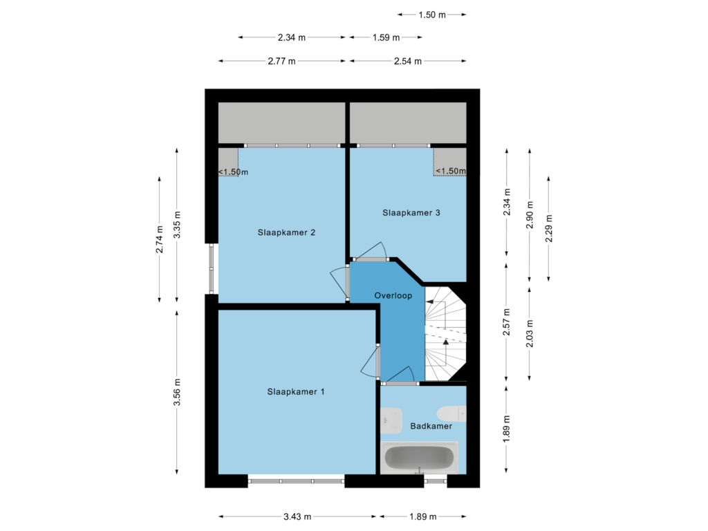 Bekijk plattegrond van Eerste verdieping van Landjuweel 9