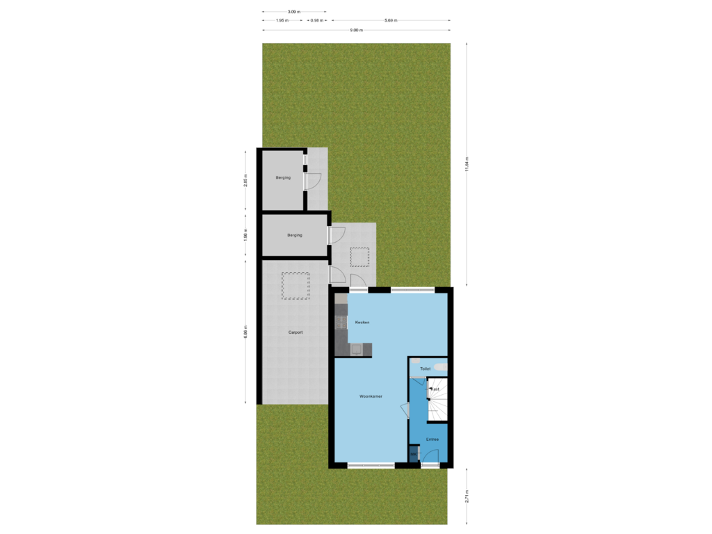 Bekijk plattegrond van Situatie van Landjuweel 9