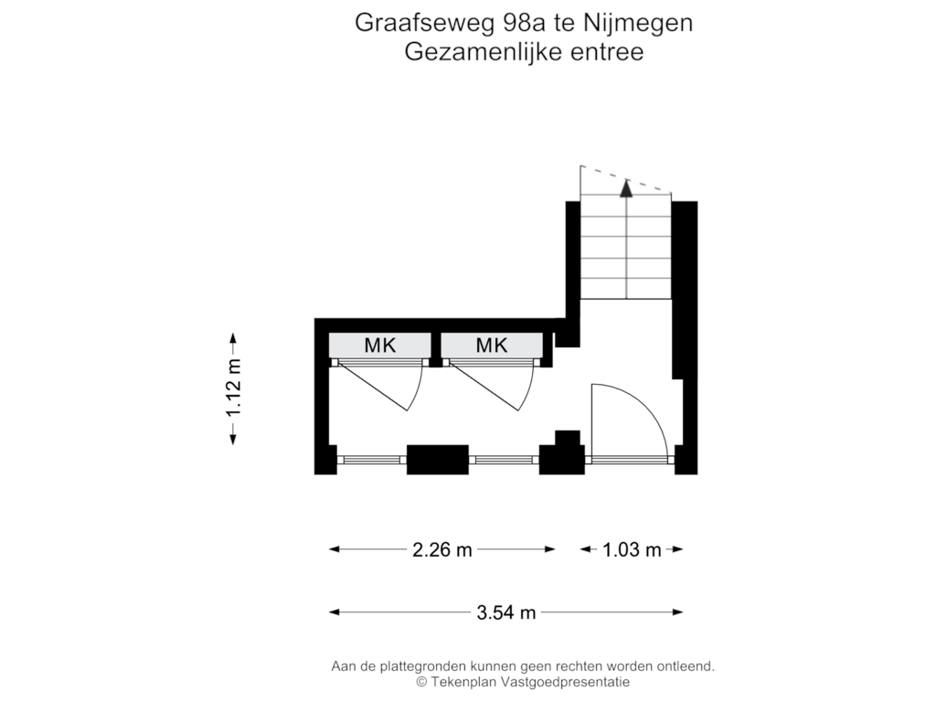 Bekijk plattegrond van Gezamenlijk entree van Graafseweg 98-A