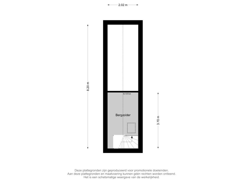 Bekijk plattegrond van Zolder van Burg. Woltersstraat 27