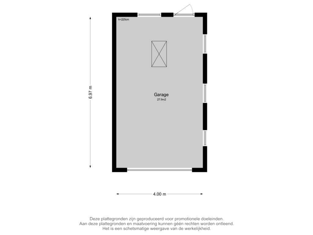 Bekijk plattegrond van Garage Begane Grond van Burg. Woltersstraat 27