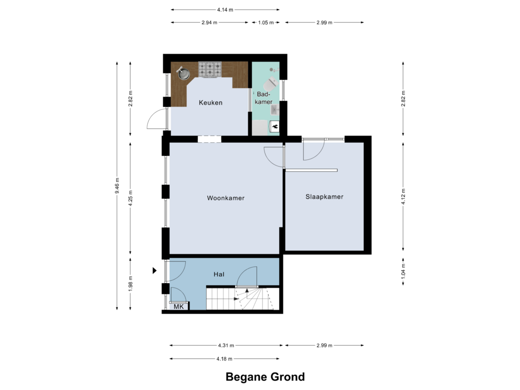 View floorplan of Begane Grond of Heerbaan 18