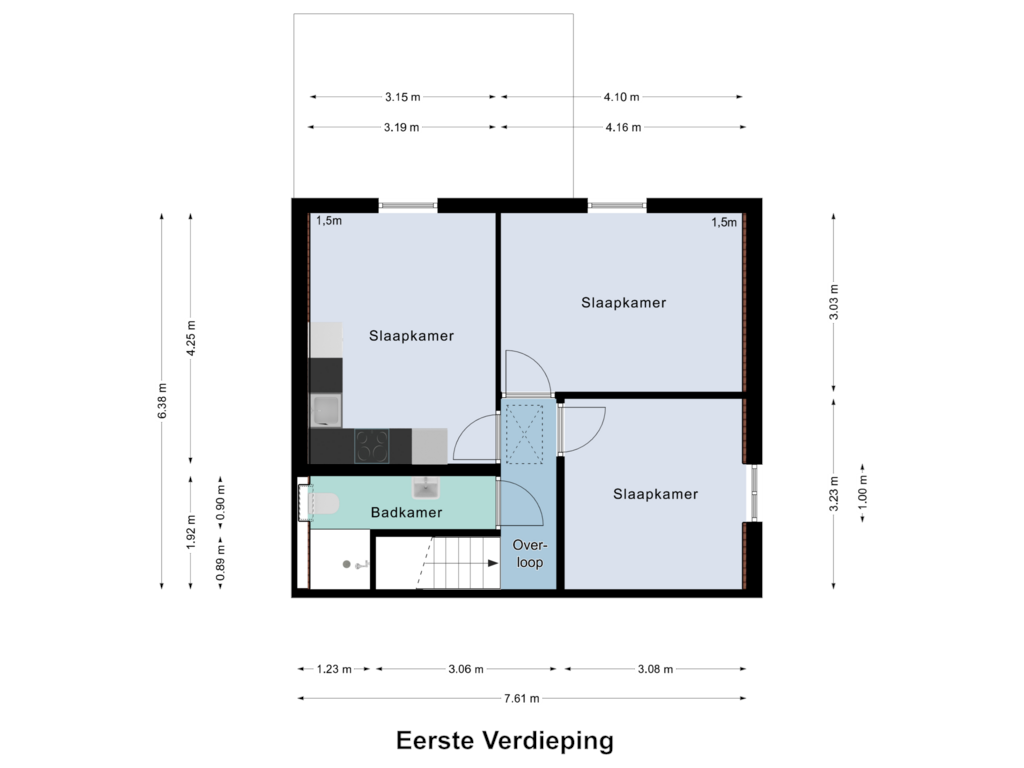 View floorplan of Eerste Verdieping of Heerbaan 18