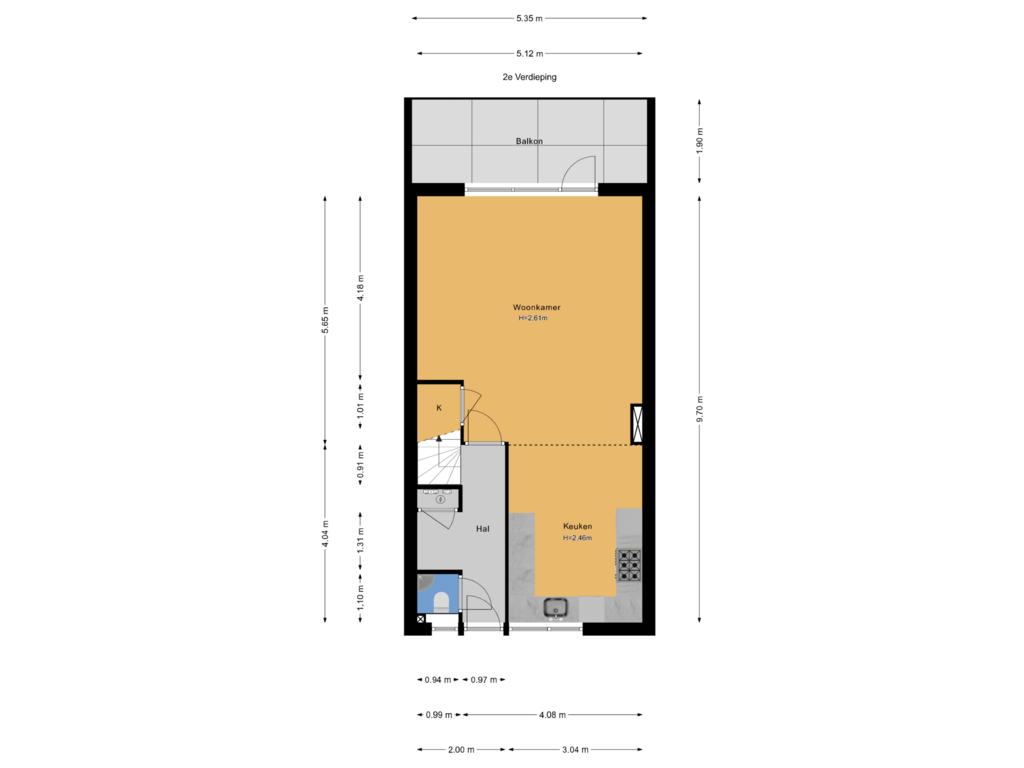 View floorplan of 2e Verdieping of Albert Schweitzerlaan 229