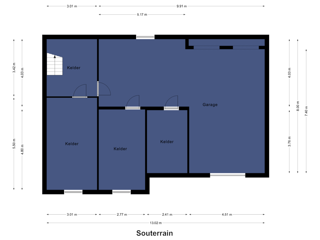 View floorplan of Souterrain of Lindenlaan 4