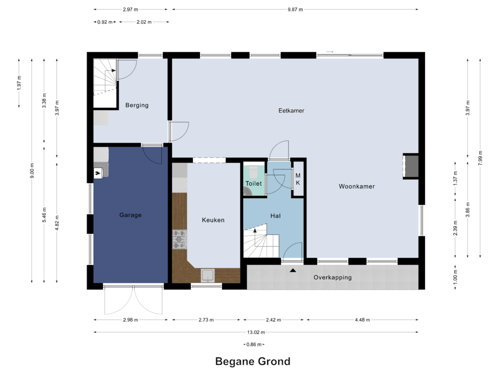 View floorplan of Begane Grond of Lindenlaan 4