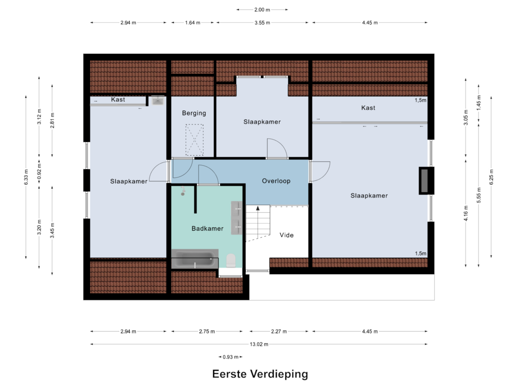 View floorplan of Eerste Verdieping of Lindenlaan 4