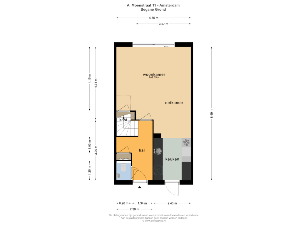 Bekijk plattegrond van BEGANE GROND van A. Moenstraat 11