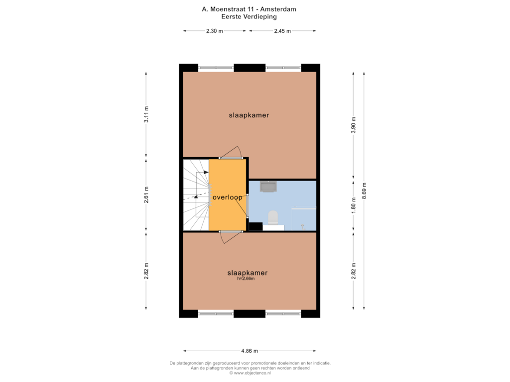 Bekijk plattegrond van EERSTE VERDIEPING van A. Moenstraat 11