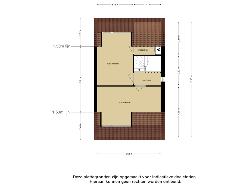 Bekijk plattegrond van Tweede Verdieping van Bergmolen 27