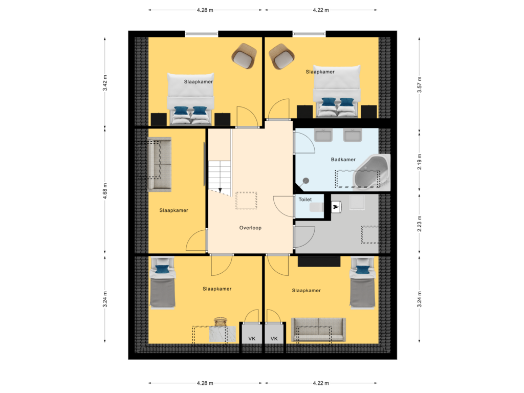 Bekijk plattegrond van 1e Verdieping van Adastraat 10