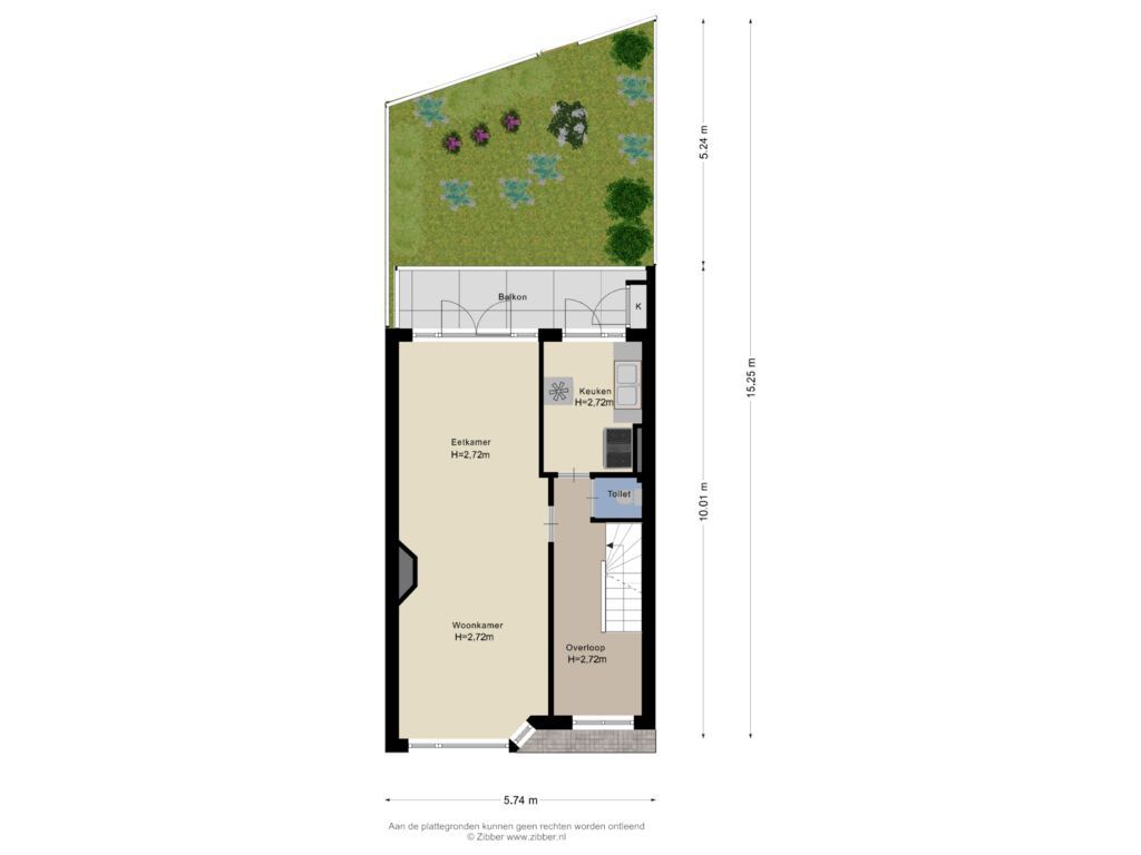 View floorplan of Eerste Verdieping _Tuin of Ondiep 186-BS